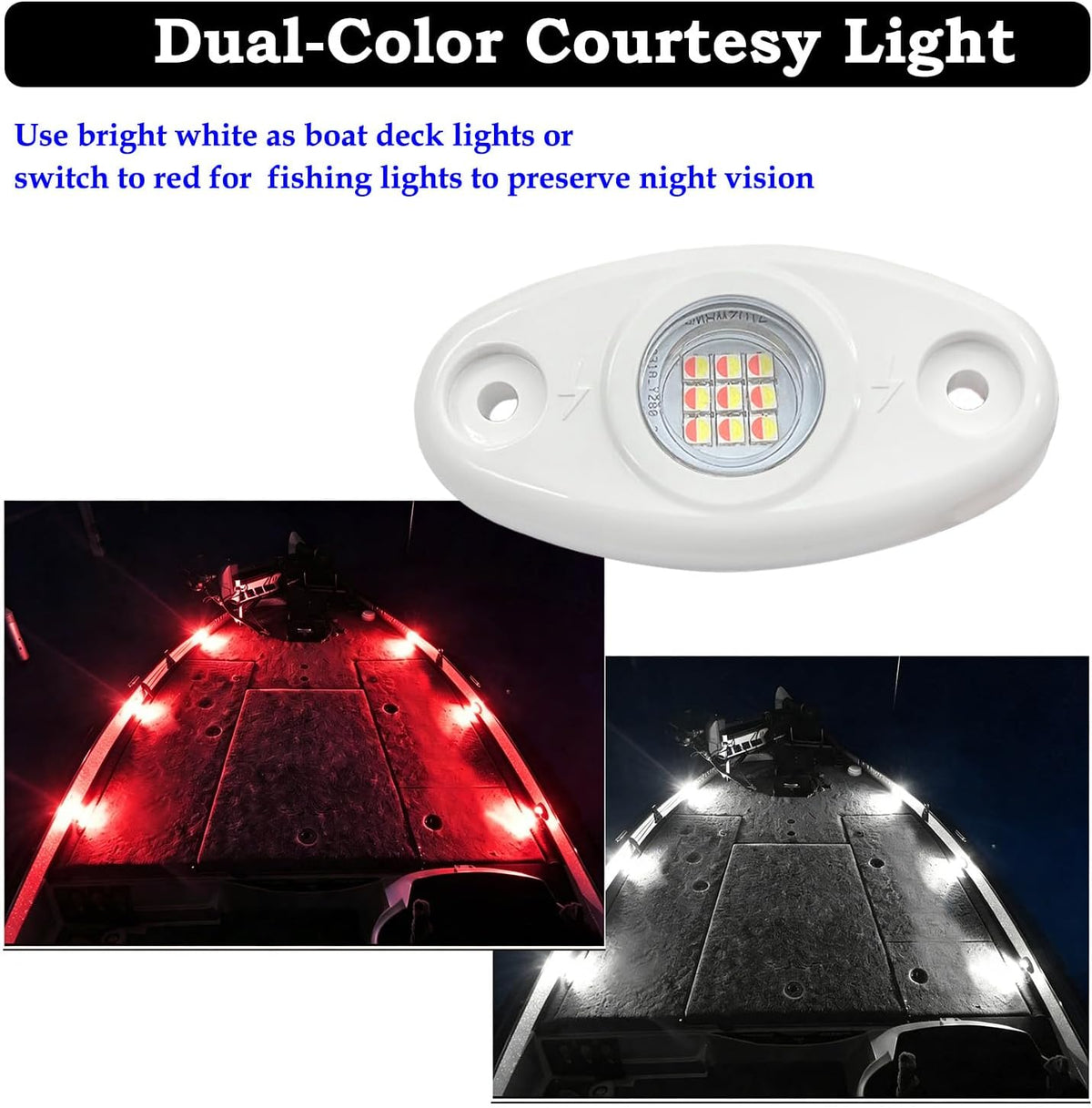 Boat Courtesy Lights, Dual Color White/Red Marine LED Lights