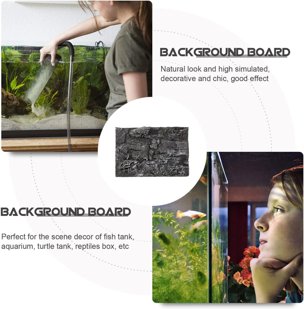 3D Rock Terrarium Background Board, 17.7x11.8 in for Reptile Tank