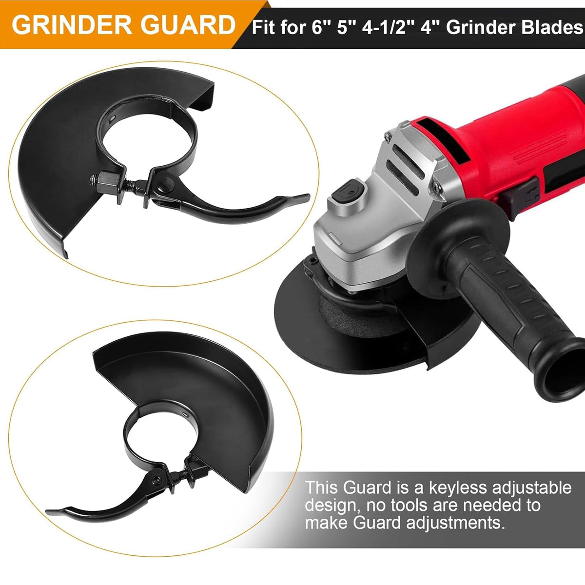 6.45" Angle Grinder Guard for 6" 5" 4-1/2" 4" Grinder Blades Wheel Disc 397661-01 Metal Adjustable Protective Cover Shield Replacement Fits for Dewalt Milwaukee Makita Metabo Bosch RYOBI Grinders