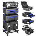 4 Tier Stackable Rolling Tool Box with Wheels, 18” Tool Box Organizer