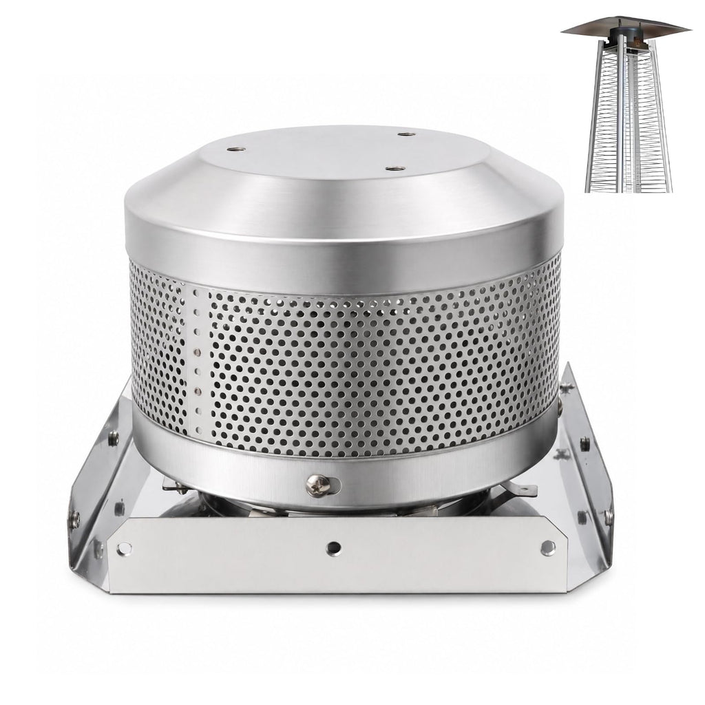 Patio Heater Emitter Screen and Base for 4-Sided Pyramid Glass Tube Heater