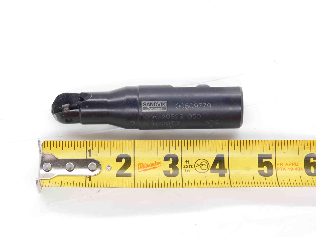 SANDVIK 20mm Dia. Ball Nose Index. END Mill 25mm Shank 2 FL R216-20 T3 Inserts - DM1691BL5