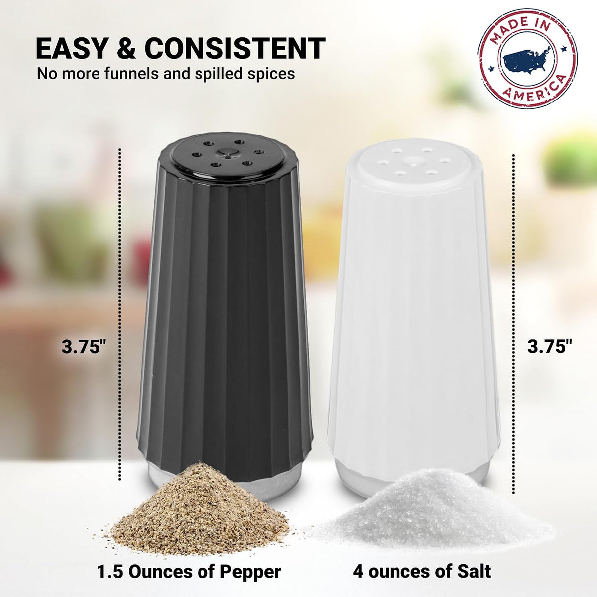 Disposable Salt and Pepper Shakers by Global Basics (24)- Plastic Shaker Sets for Parties, Restaurants, Picnics