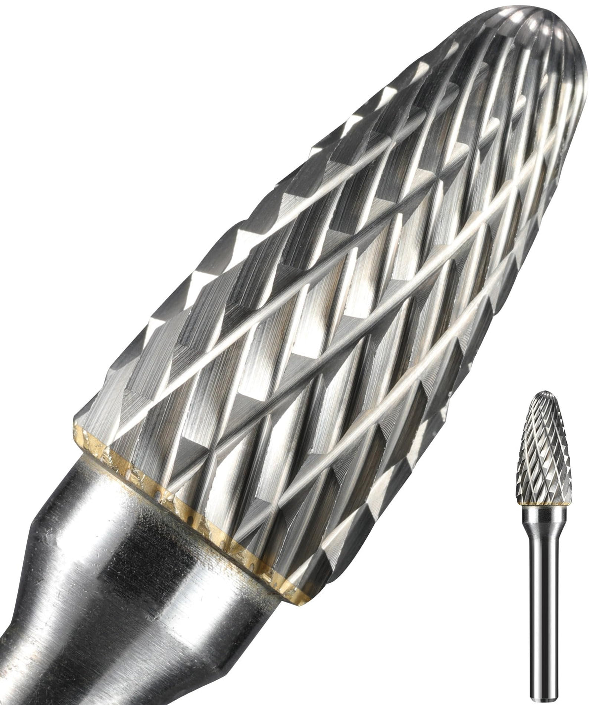 Sworker 1Pc 1/4 Carbide Burr Set 1/4" Shank Head Dia 1/2" Tree-Shape Die Grinder Bits Rotary Tools Attachment Kit Rasp Accessories Metal Wood Stone Steel Grinding Deburring Cutting Porting Carving