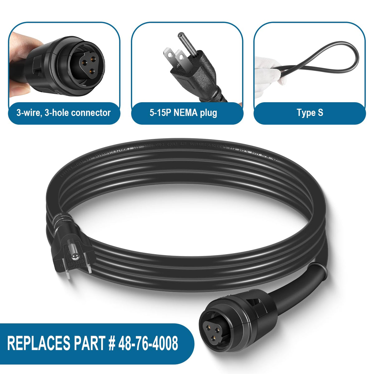 48-76-4008 Quick-Lock Cord 8 Feet for Power Tool Drills Reciprocating Saws