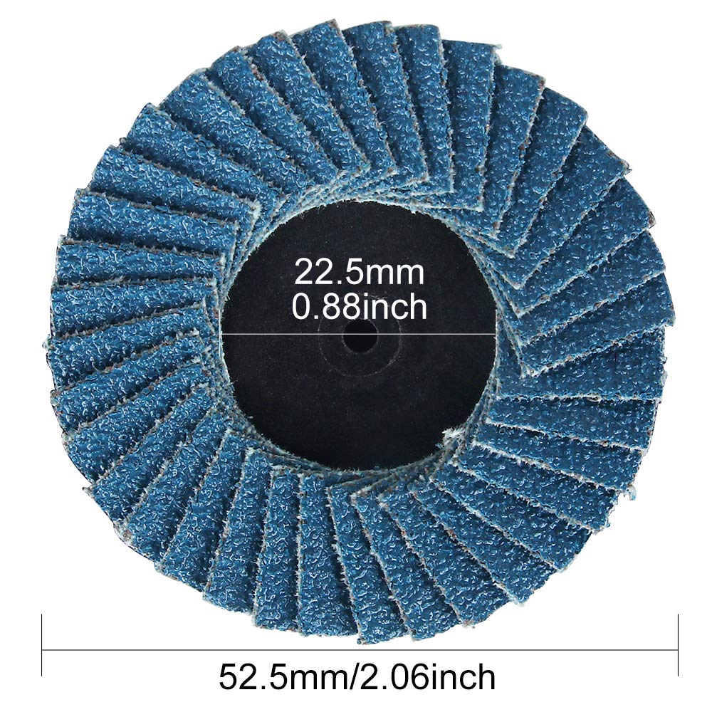 48 PCS 2 inch Flap Disc(40/60/80/120 Grits),T27 Zirconia Alumina
