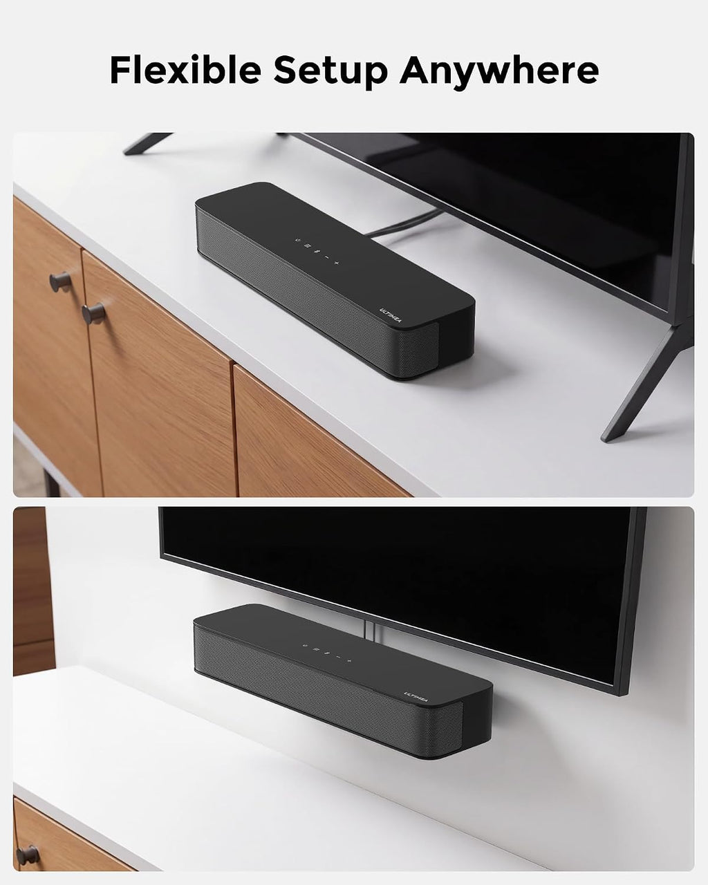 2.1ch Sound Bar for TV, Built-in Subwoofer, Stereo Shelf System | Peak Power 132W, App Control, 16 Inches Bluetooth