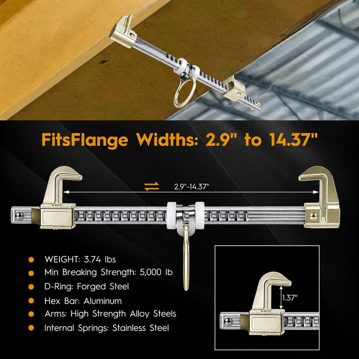 Aluminum Horizontal Sliding Beam Anchor