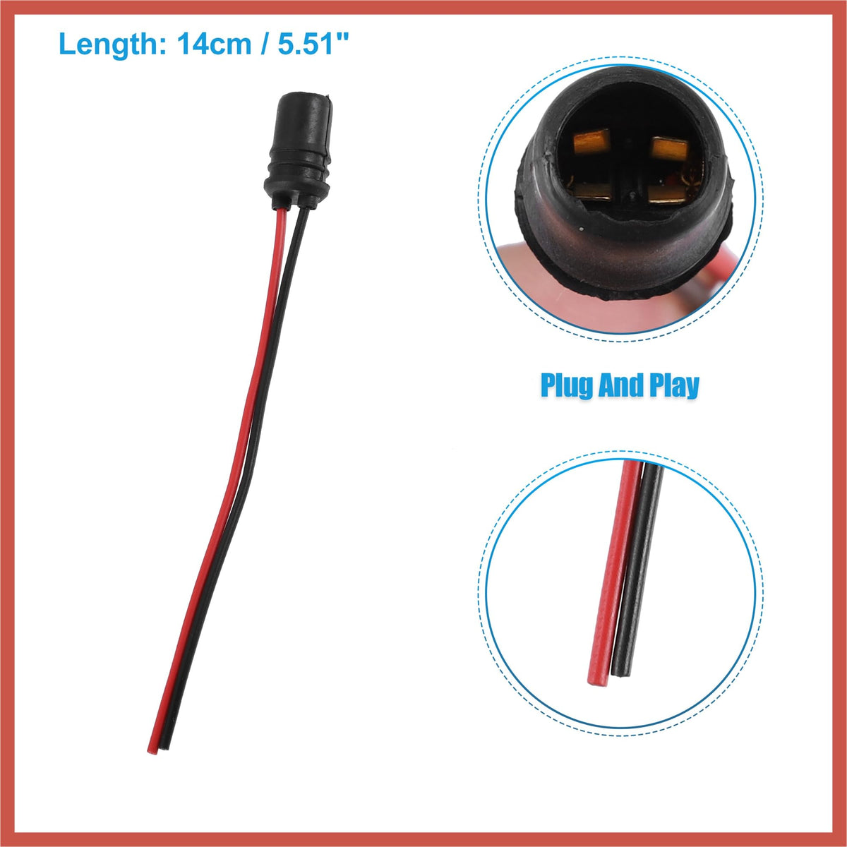 ACROPIX 10pcs T10 194 Round Pre Wired Harness Socket for LED Bulbs