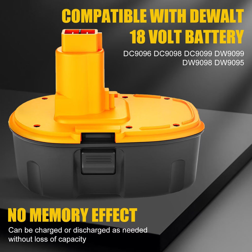4 Packs 4500mAh 18V DC9096 DC9098 Replacement for Dewalt 18V Battery