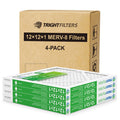 12x12x1 Air Filter 4 Pack, MERV 8 Pleated HVAC Furnace Filter
