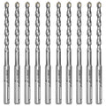 10-Piece 1/4” SDS Plus Drill Bits Rotary Hammer Drill Bit Set, Carbide Tipped for Drilling Concrete Cement Porcelain Tiles Ceramic Pots Stone Brick, Diameter 6mm, 160mm Long, SDS Plus Shank
