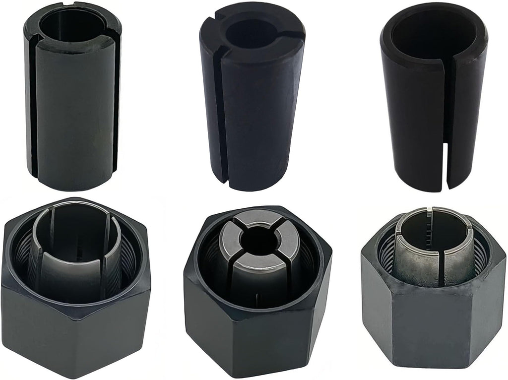 1/4",1/2",12mm Router Collet And Nut Set For Dewalt DW6214 DW618