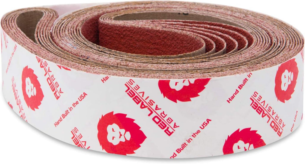 Red Label Abrasives 2 X 42 Inch Knife Sharpening Sanding Belts - Premium Ceramic - Coarse Grits - 6 Pack Assortment for Knife Making, Sharpening, and Metal Working