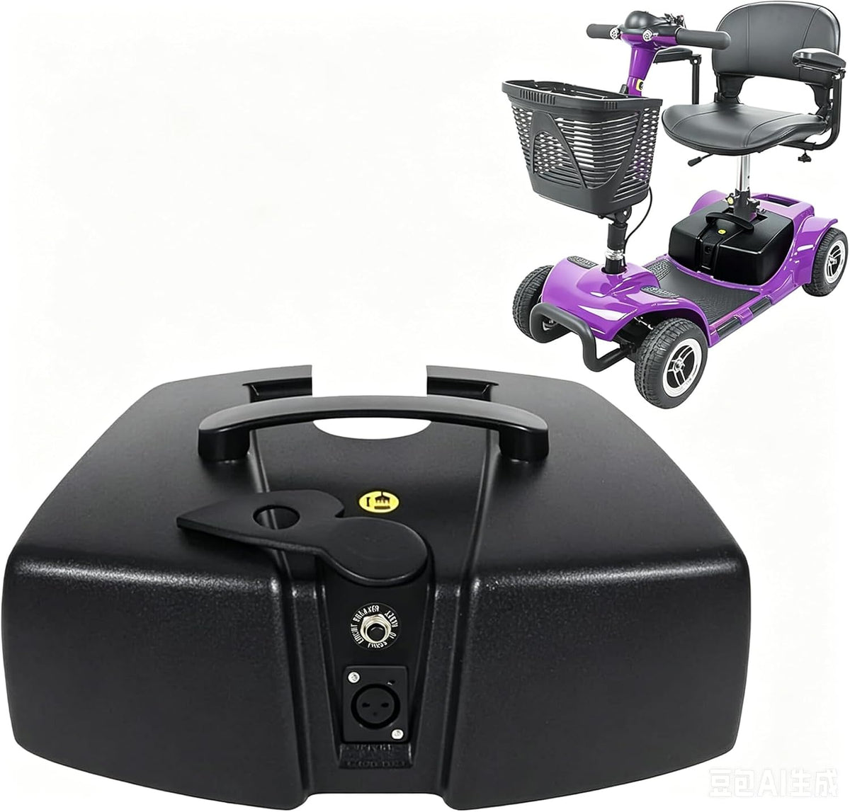 Factory Original Battery Case w/ 2pcs 12AH Lead Acid Batteries Compatible with Vive/Elifecenter W3431 MS31 Series Mobility Scooters