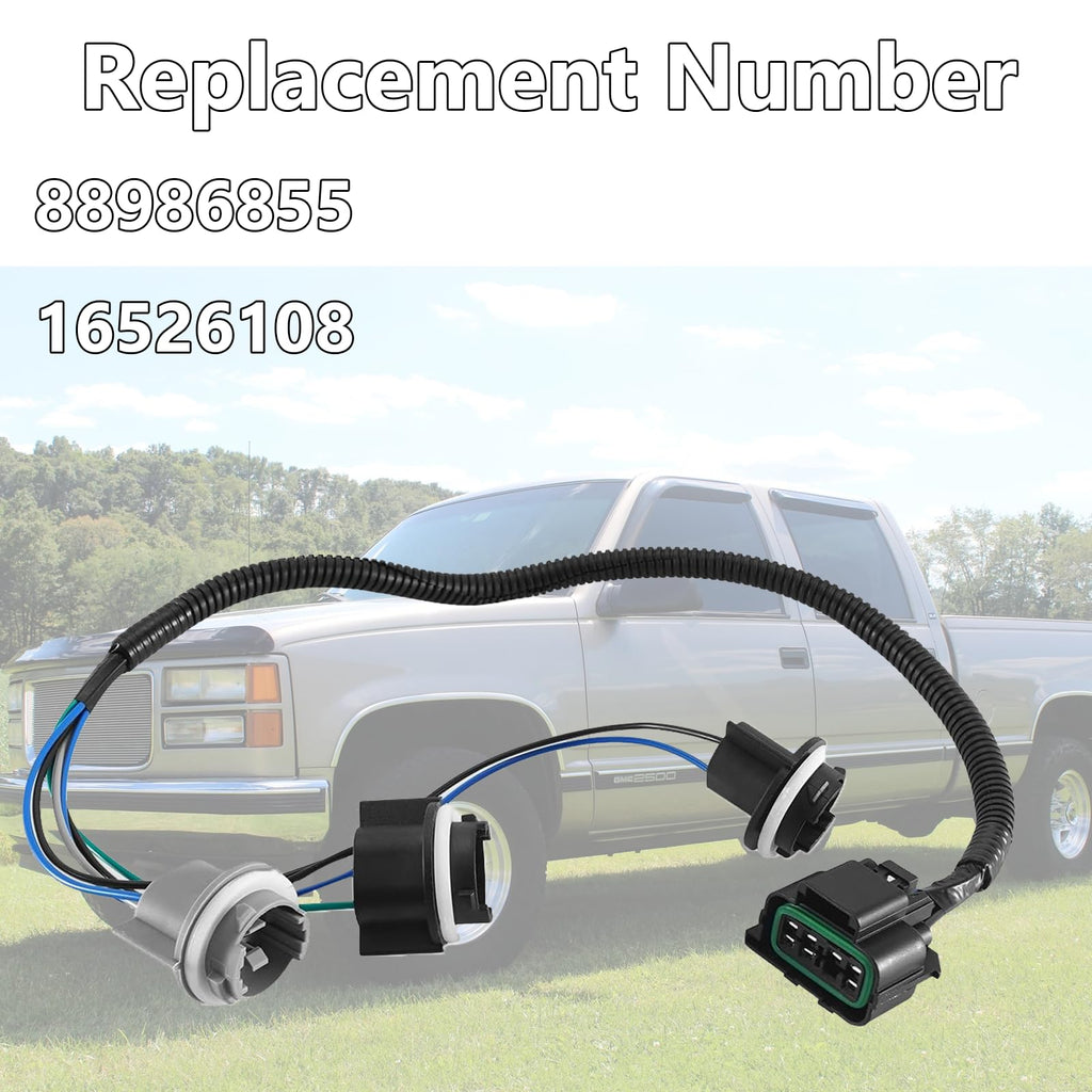 Rear Right Tail Light Wiring Harness Compatible with GMC Sierra 1500 2500 3500 1999-2005 & Chevrolet Suburban 2000-2004, Replace 88986855 16526108, Easy to Install
