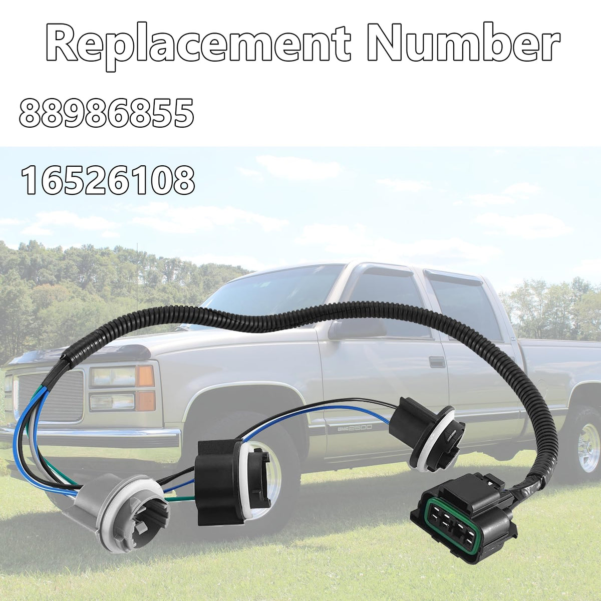 Rear Right Tail Light Wiring Harness Compatible with GMC Sierra 1500 2500 3500 1999-2005 & Chevrolet Suburban 2000-2004, Replace 88986855 16526108, Easy to Install