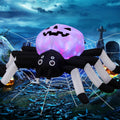 5 FT Width Halloween Inflatables Outdoor Decorations Spider with Magic Light, Blow Up Yard Decorations with LED