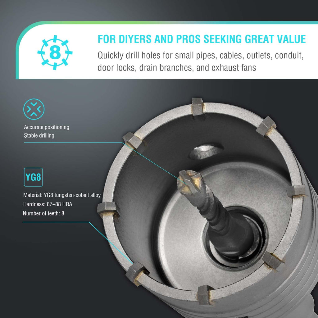 BINOTA 65 mm (2-9/16") Concrete Hole Saw with SDS-Plus Shank