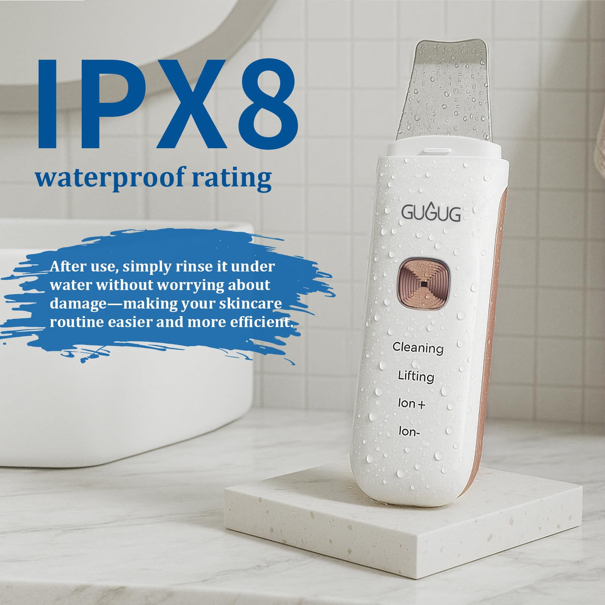 Waterproof Skin Scrubber 4-in-1 Facial Spatula Pore Cleaner for Face