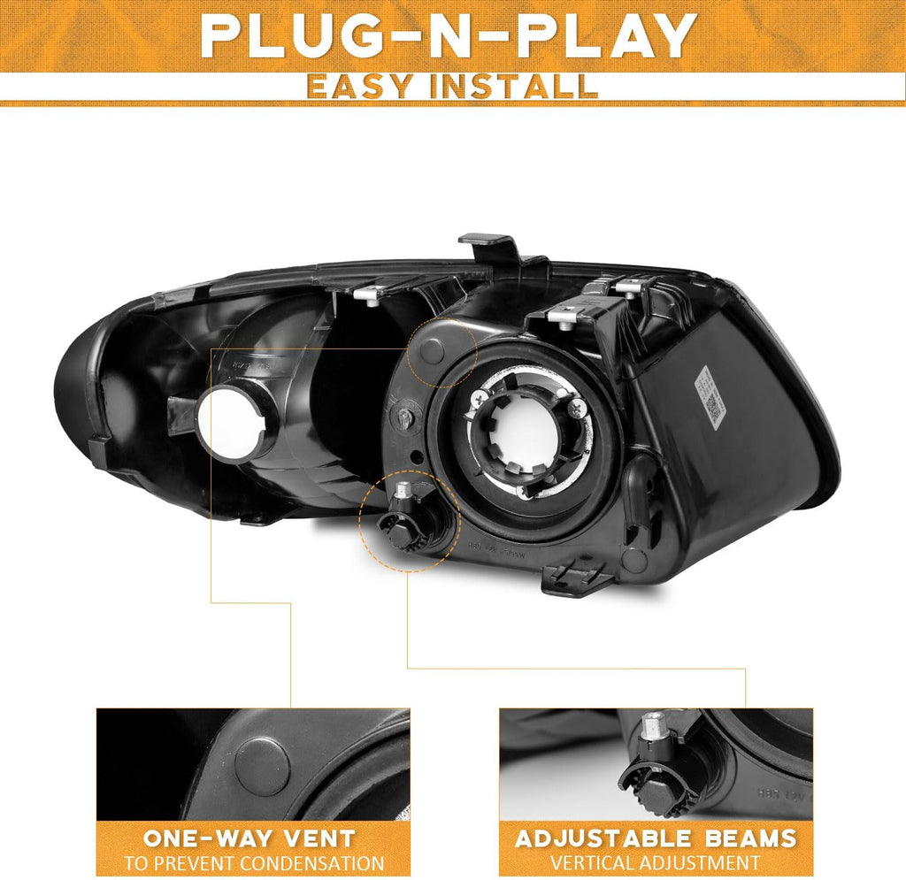 WEELMOTO Headlights for 2001-2007 Dodge Caravan/Chrysler Town & Country