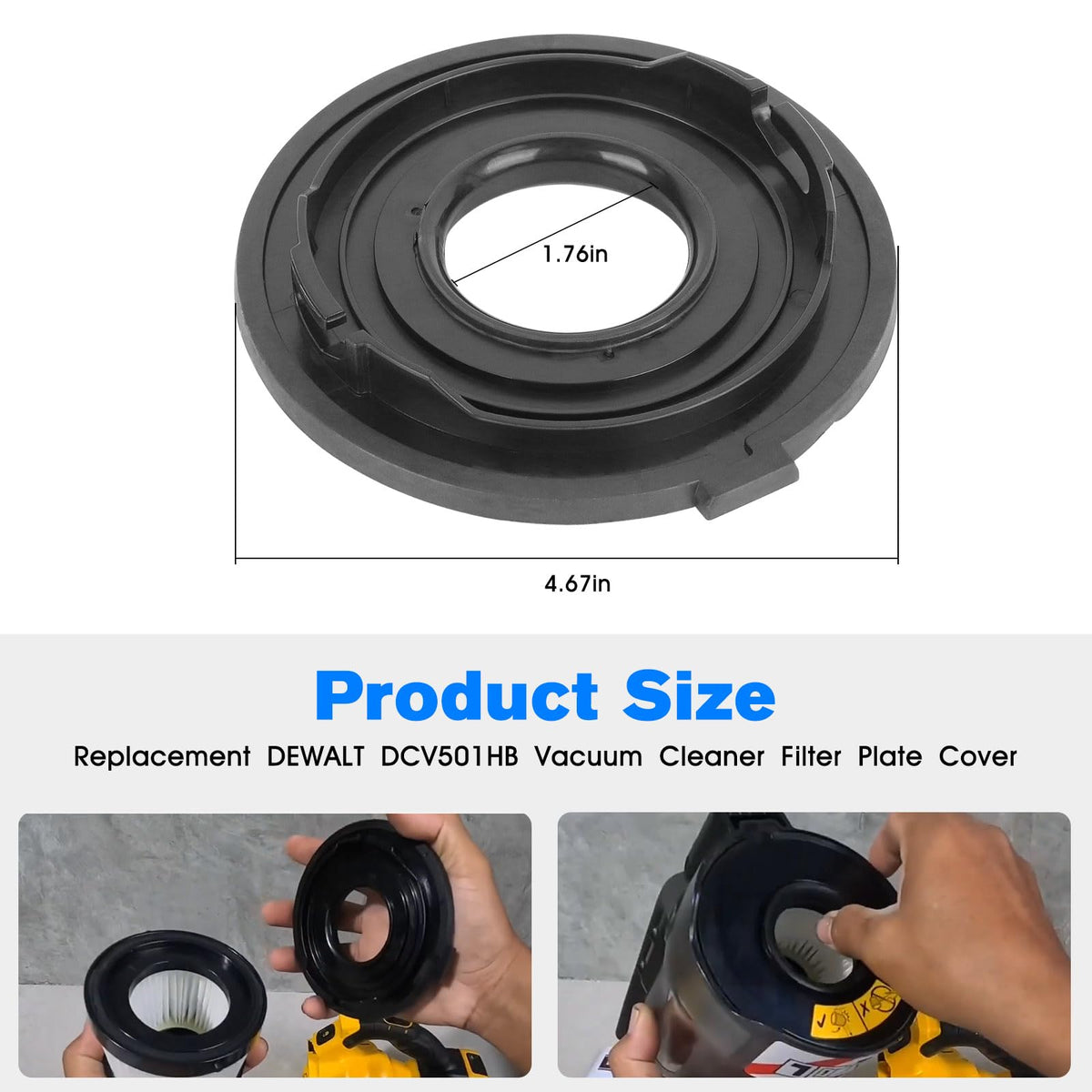 Vacuum Plate N891478 Replacement DeWalt DCV501HB Filter Plate