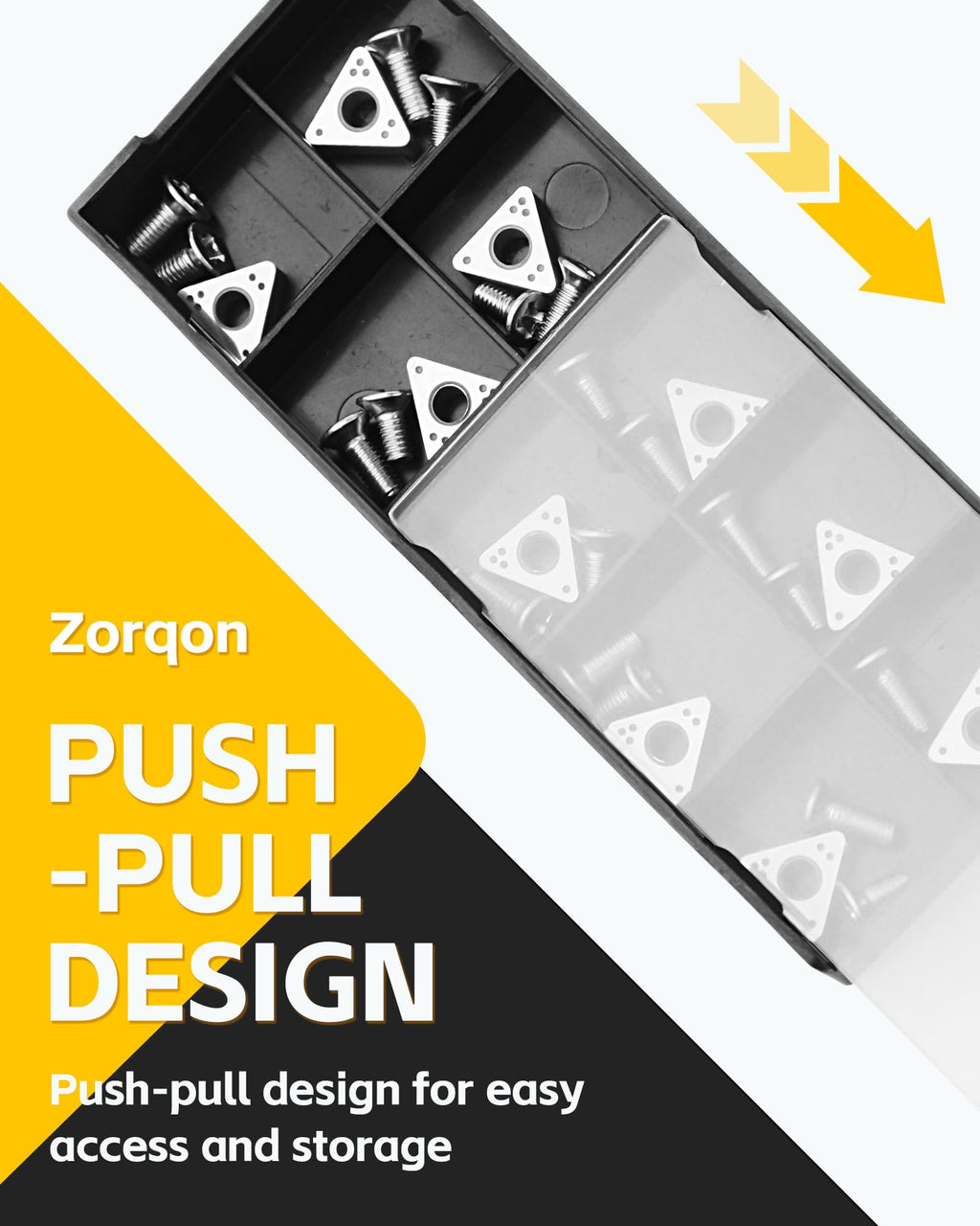 Zorqon 10pcs 6914-10 Negative Rake Carbide Insert, Compatible with Ammco