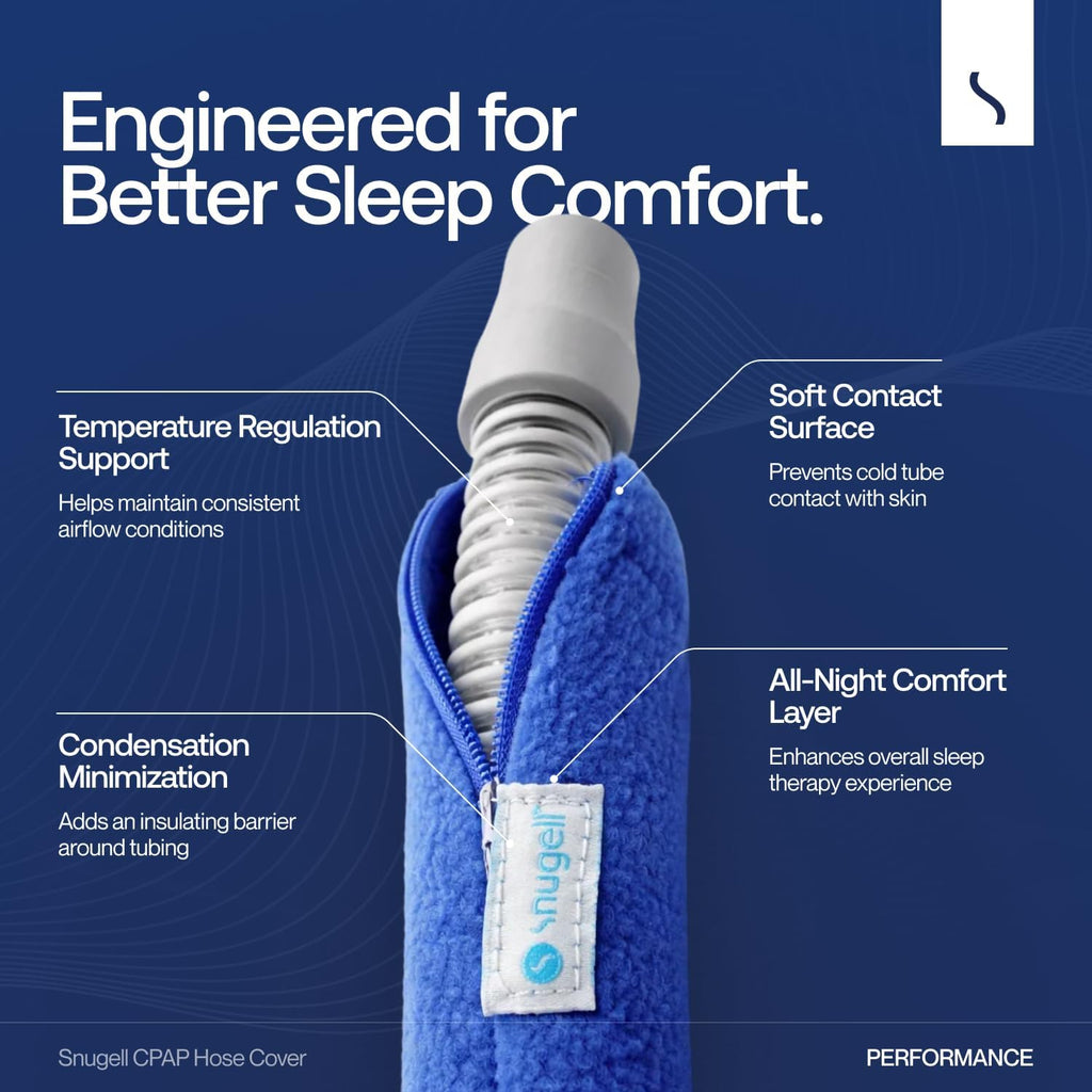 Snugell CPAP Hose Cover – 6ft Tubing Wrap in Purple – Compatible with ResMed, Fisher & Paykel, and Other Brands – Ultra-Soft Full Zippered Fleece CPAP Tube Cover for Insulation and Protection