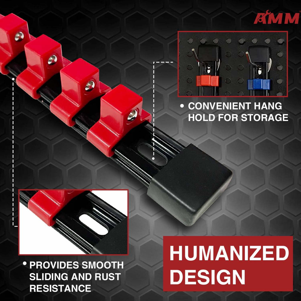 9PCS Socket organizer, 1/4" 3/8" 1/2" Drive Heavy duty socket holder