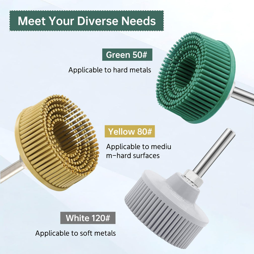 Sissatthai 3Pcs Bristle Disc 2 Inch Gasket Remover Wheel Tool Attachments