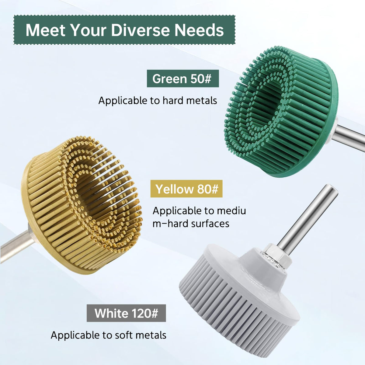 Sissatthai 3Pcs Bristle Disc 2 Inch Gasket Remover Wheel Tool Attachments