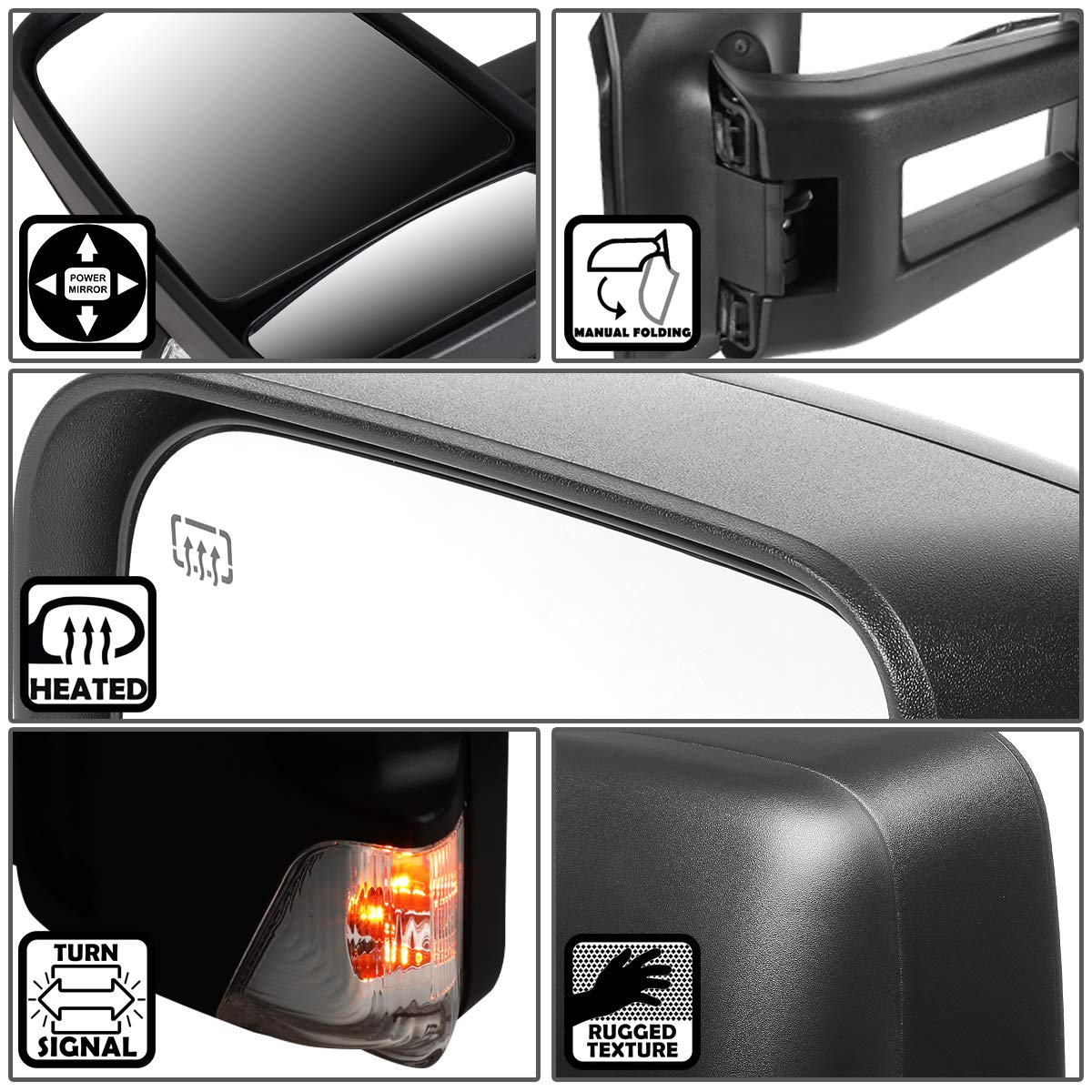 Auto Dynasty OE Style Powered+Heated+LED Turn Signal Driver Left Side View Mirror Compatible with Mercedes Benz Dodge Sprinter 10-14