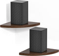 Corner Speaker Shelf for Small Speaker Wall Mount, Wooden Floating Speaker Shelf for Samsung, Sony, Bose, JBL, LG