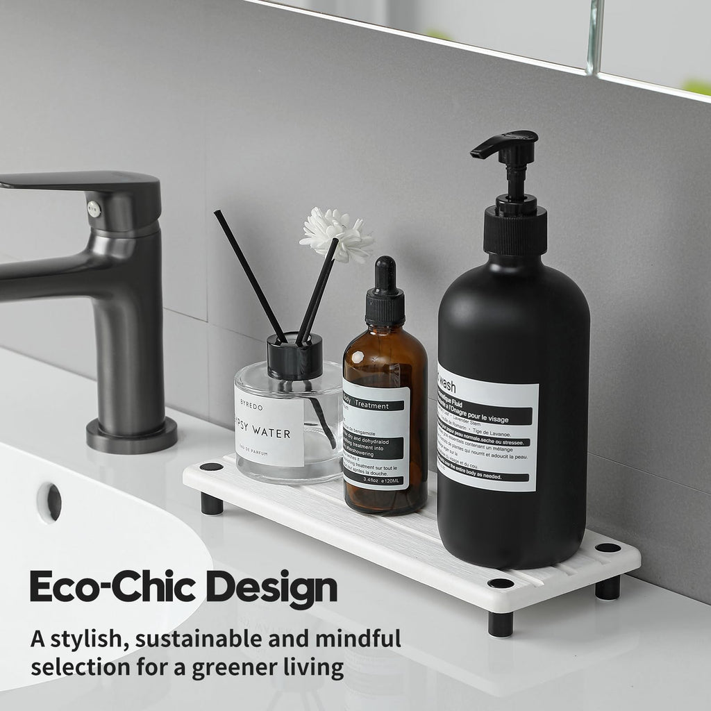Instant Dry Sink Caddy Kitchen Sink Organizer, Quick Drying Diatomaceous Earth Stone Sink Tray Sponge Holder Soap