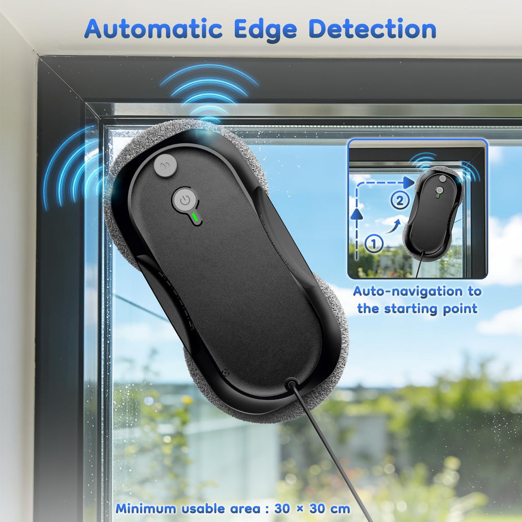Window Cleaning,Window Cleaner Robot with Triple Safety System,Edge Detection,Intelligent Navigation,Anti-Slipping