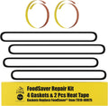 Repair Kit for FoodSaver: Upper/Lower Gasket, Heat Strip Replacement - 4 Foam Gaskets, 2 Strips Fits V2200, V2400