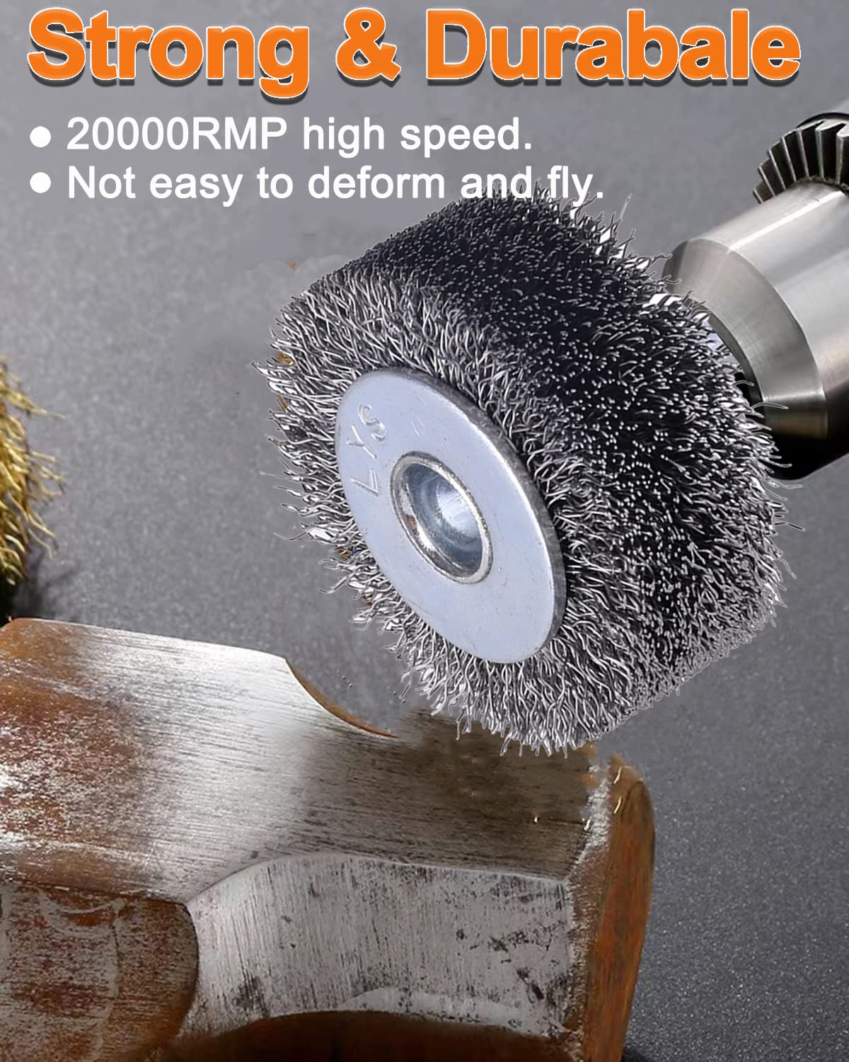 Rocaris 10Pcs 2 Inch Wire Wheel Brush Wire Wheel Brush for Drill Attachment