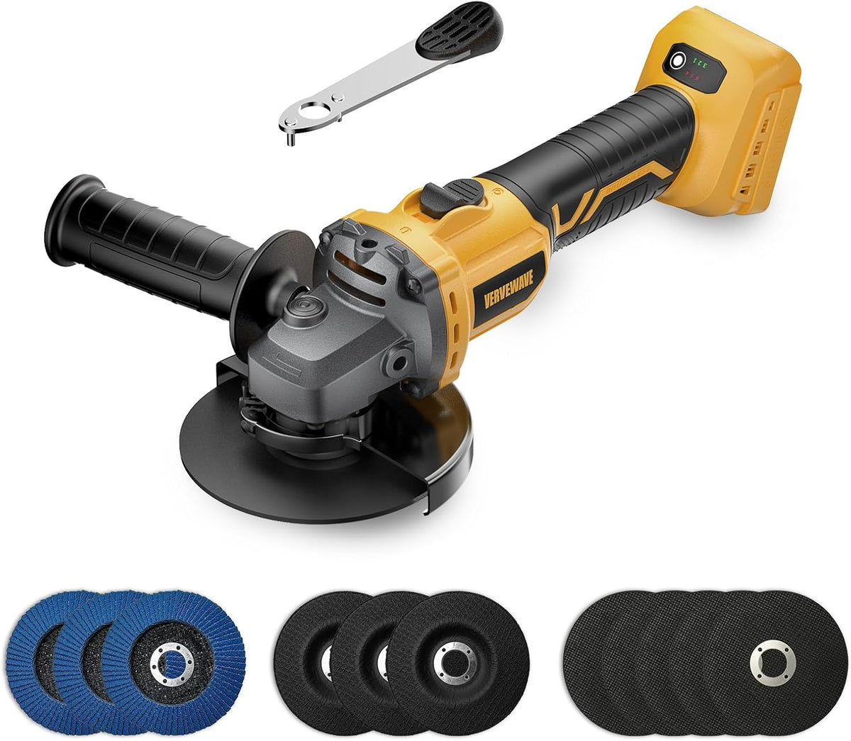 Angle Grinder Brushless fit DEWALT 20V Battery, 6 Variable Speed Power Grinder 4-1/2" Cordless for Cutting Grinding