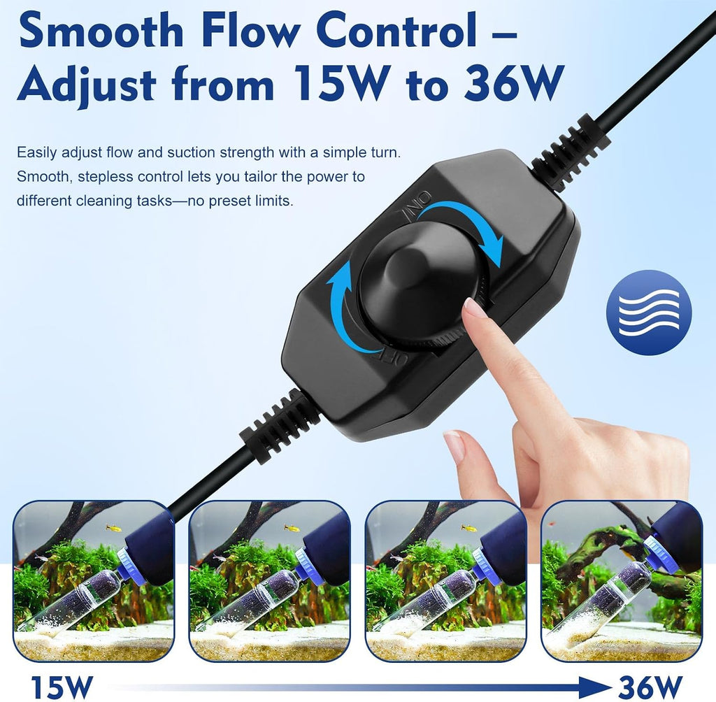 DC 36W Electric Aquarium Vacuum Gravel Cleaner