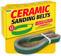 12 Pack 1 x 42 Inch Zirconia Ceramic Sanding Belts Kit – 40, 60, 80, 100, 120, 180 Grits Premium Metal Grinding Belts for Knife Sharpening, Stock Removal, and Bevel Work