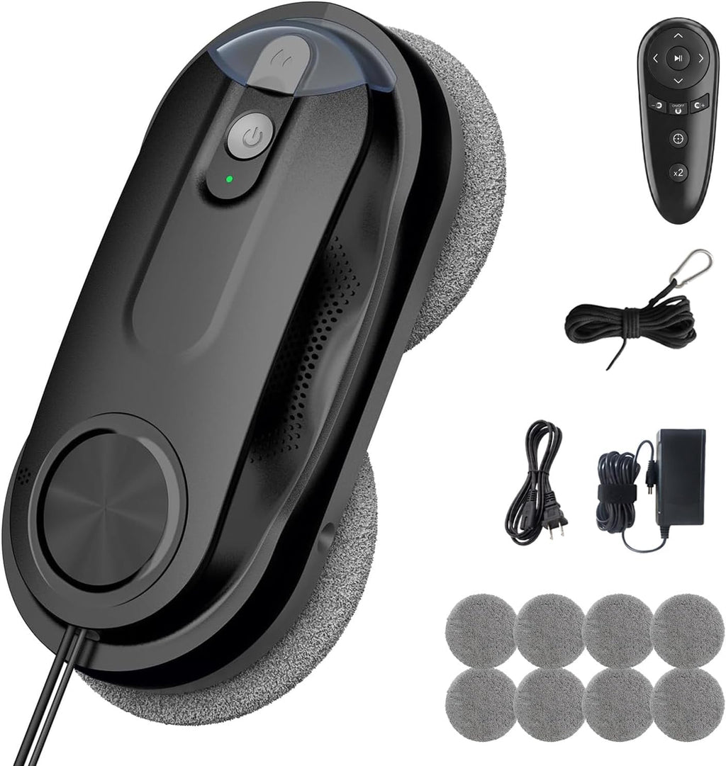 Window Cleaning Robot with Dual Spray for High-Rise Windows,Black