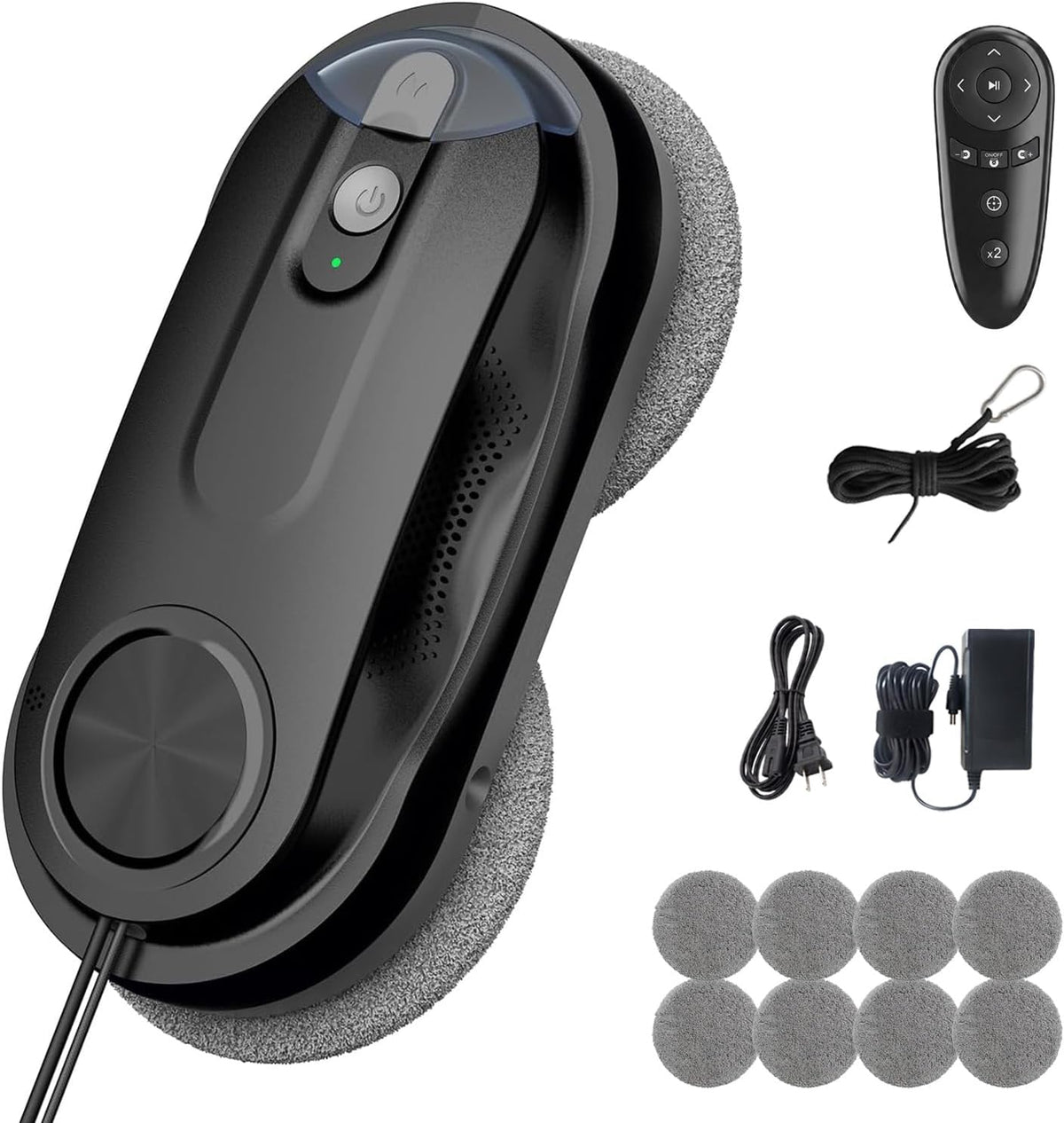 Window Cleaning Robot with Dual Spray for High-Rise Windows,Black