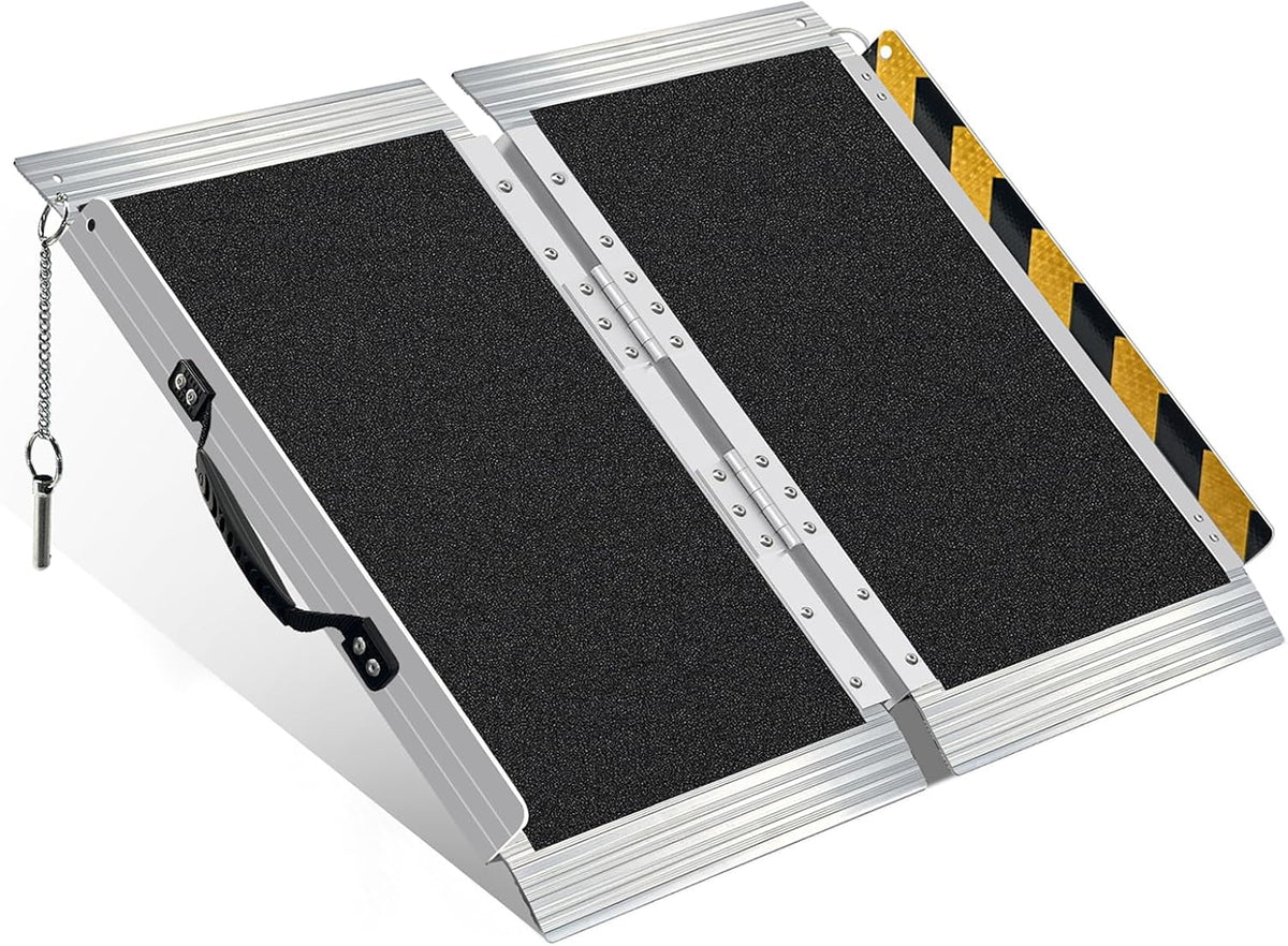 2FT Portable Wheelchair Ramp, 800lb Folding Aluminum