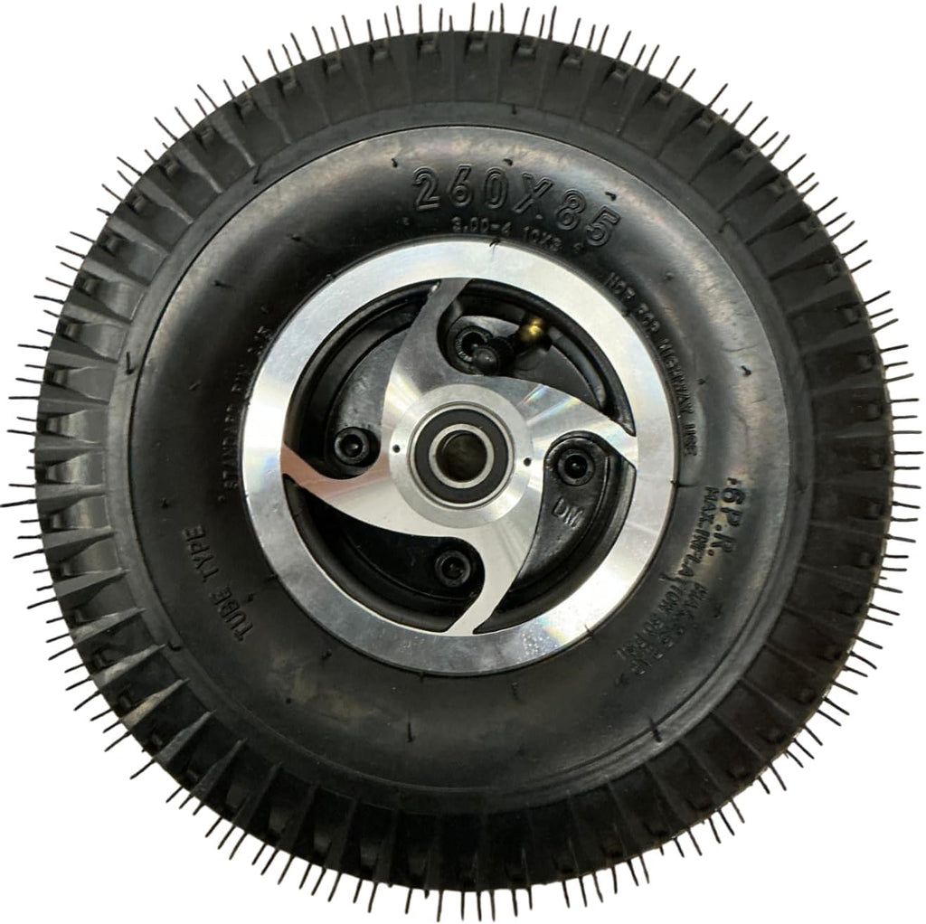 Wheel Assembly For Handicapp Mobility Scooter Wheel (Compatible with Pride Mobility Scooters Victory) with Air Tube 10 X 3 Tire 3.00-4, Split Rim (Front)