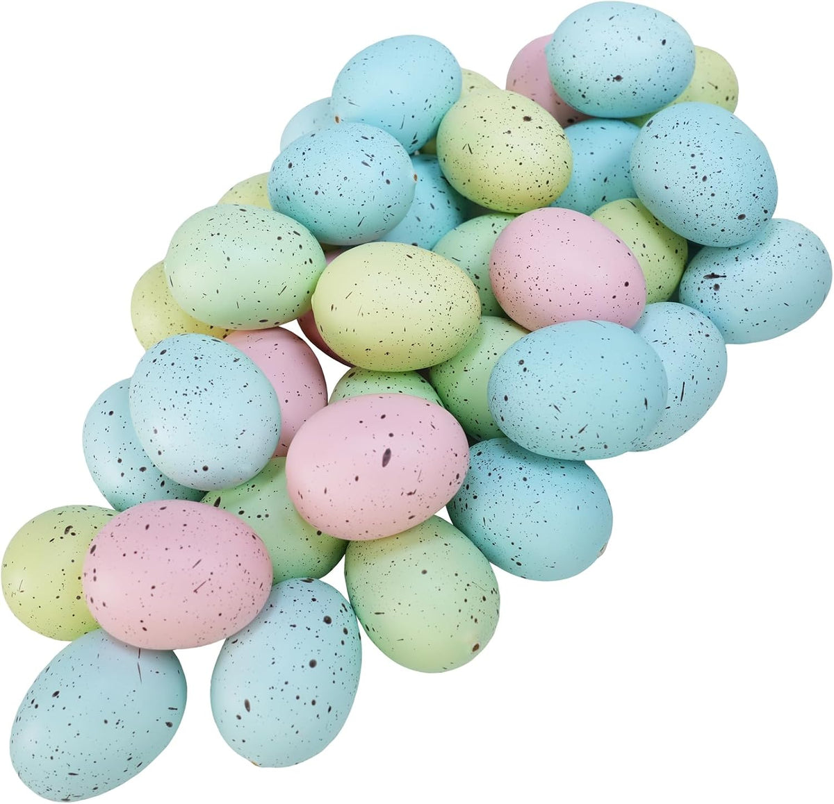 40 Pcs 5 Colors Artificial Easter Eggs Decorative Speckled Eggs Pastel Pink Green Blue Foam Eggs 2" for Easter Basket