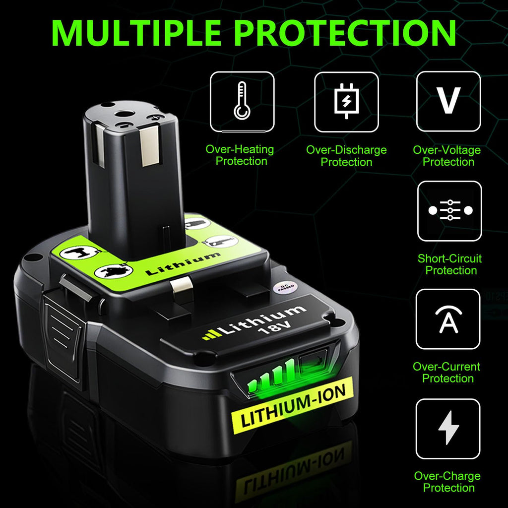 Replacement Compatible with Ryobi 18V Battery 4.0Ah Lithium 1 Pack