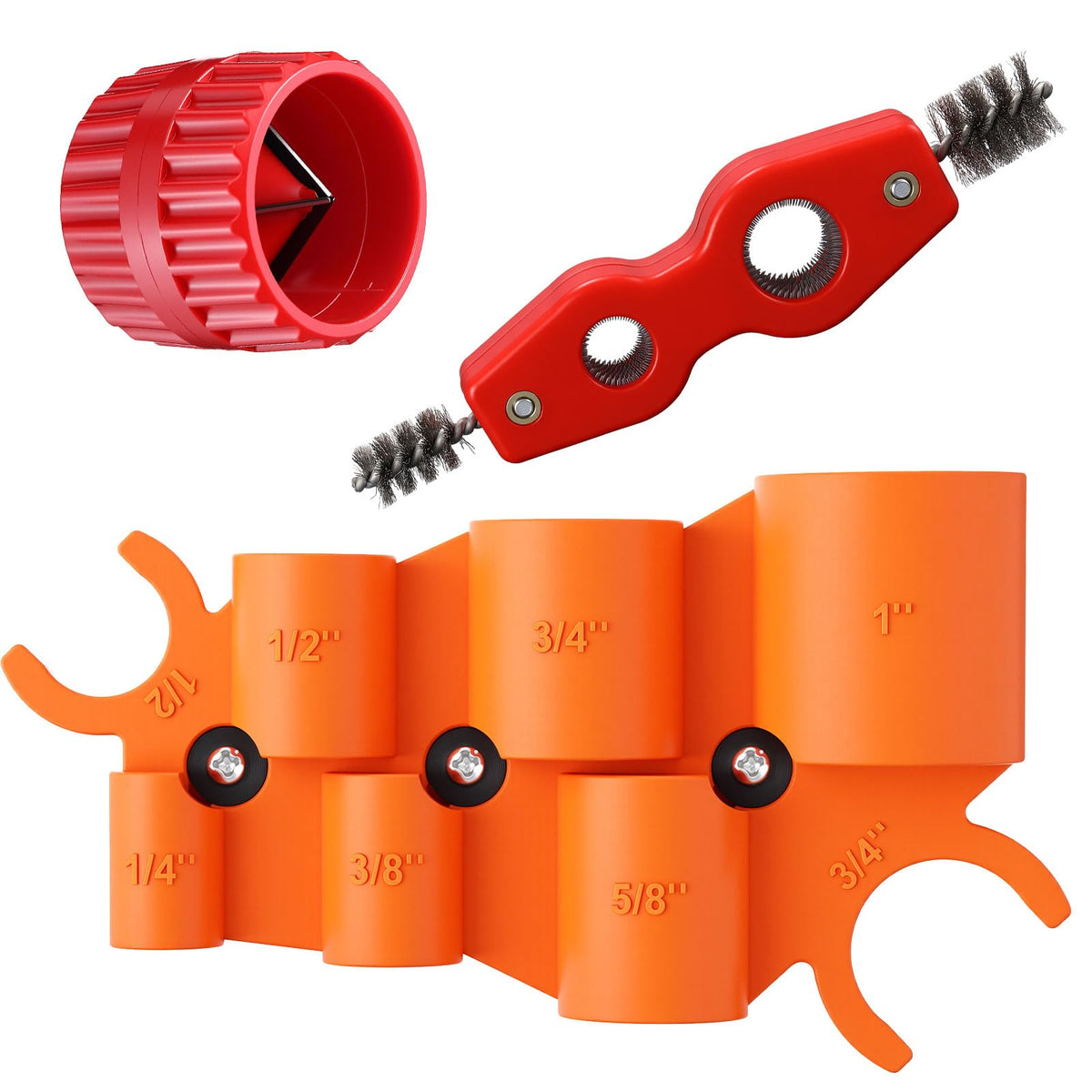 Lanties 3 Pcs Pipe Deburring Tool, Copper Cutter Gauge for PEX CPVC 1/4-1"