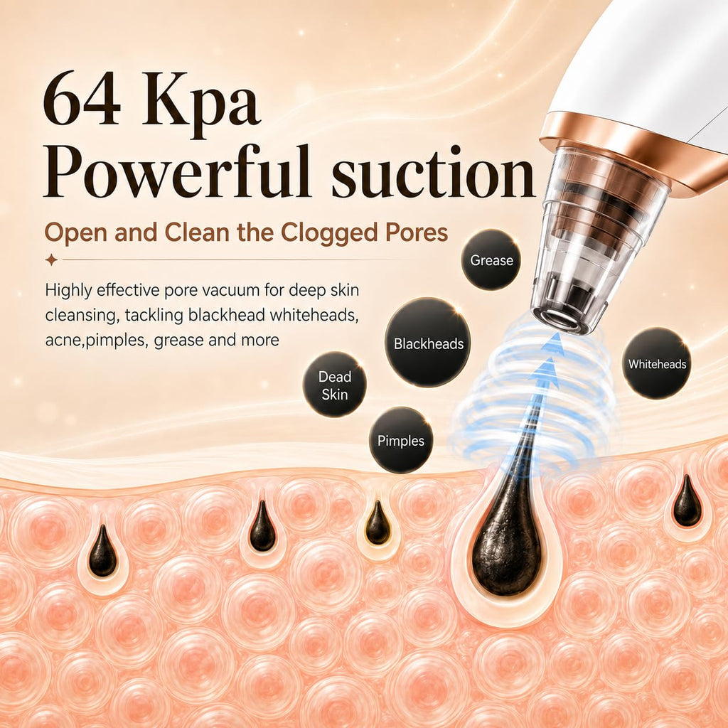 Blackhead Remover Vacuum for Face, 3 Adjustable Suction Levels, White