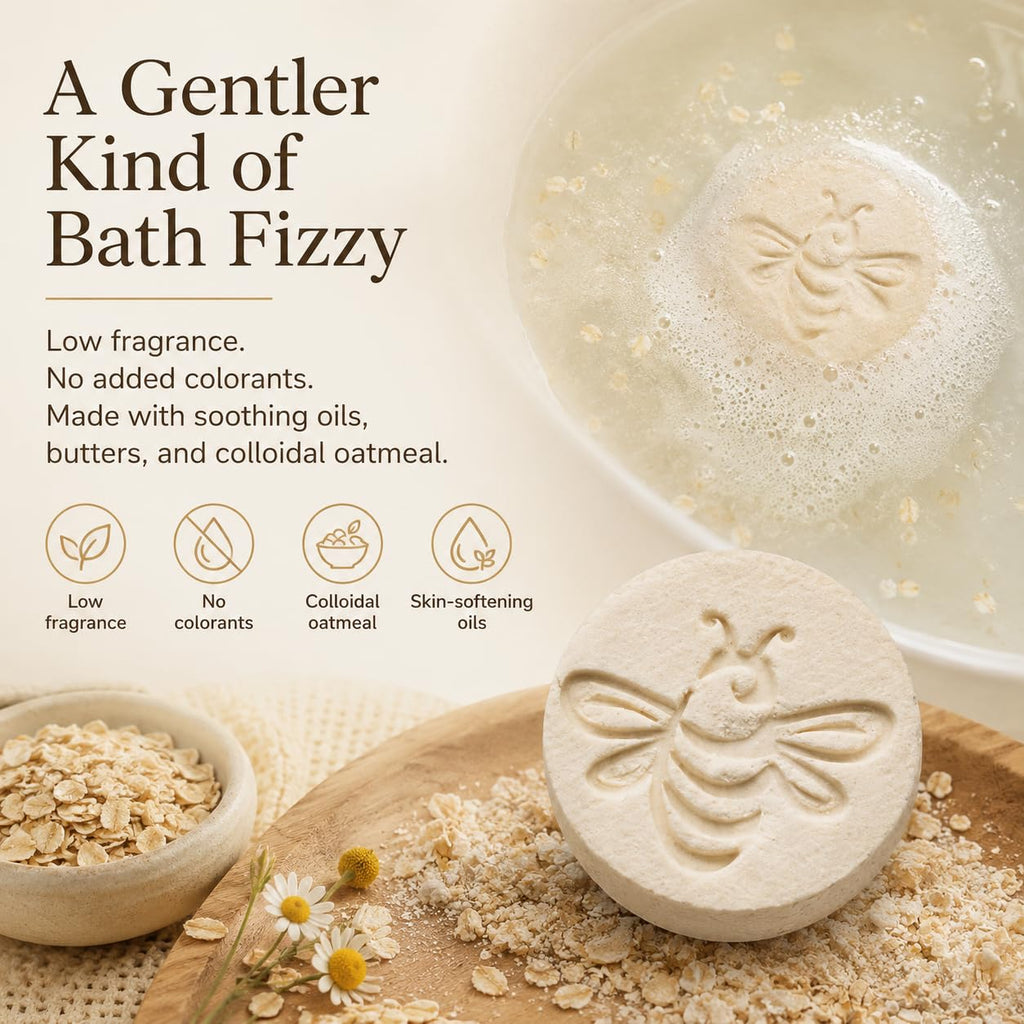 Chamomile Oat Bath Bombs for Sensitive Skin, Soothing and Moisturizing