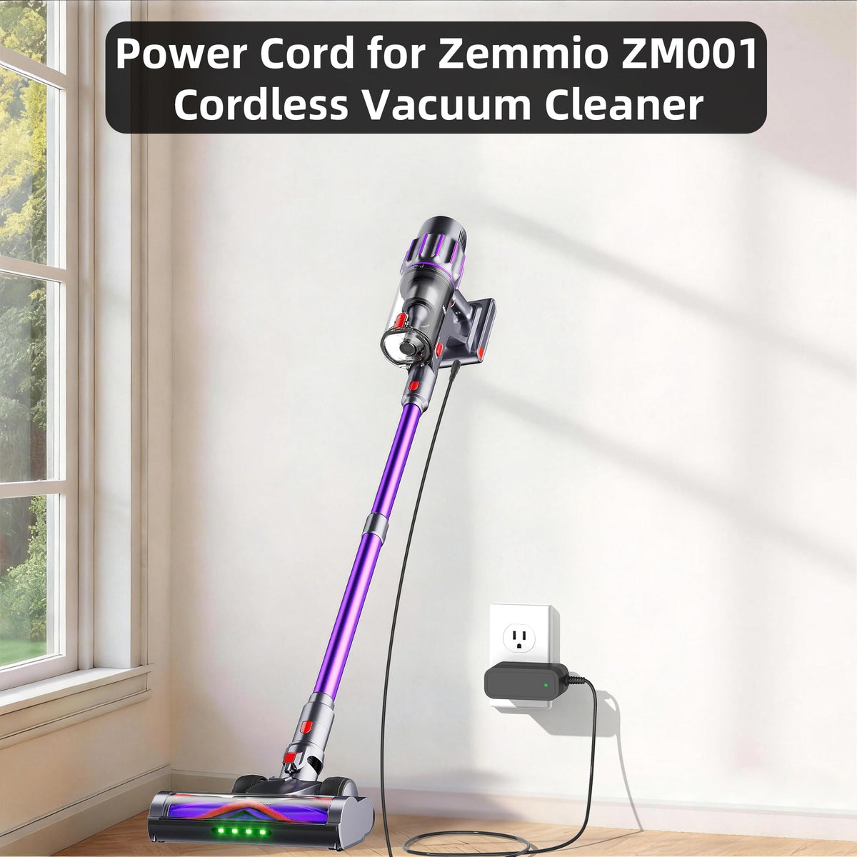 Power Cord for Zemmio ZM001 Cordless Vacuum Cleaner